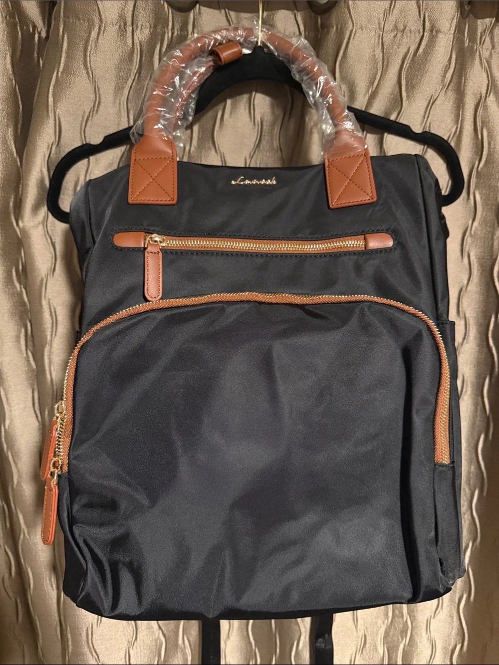 Black Lovevook Bag Backpack with Tan Trim Unisex New Teacher Business